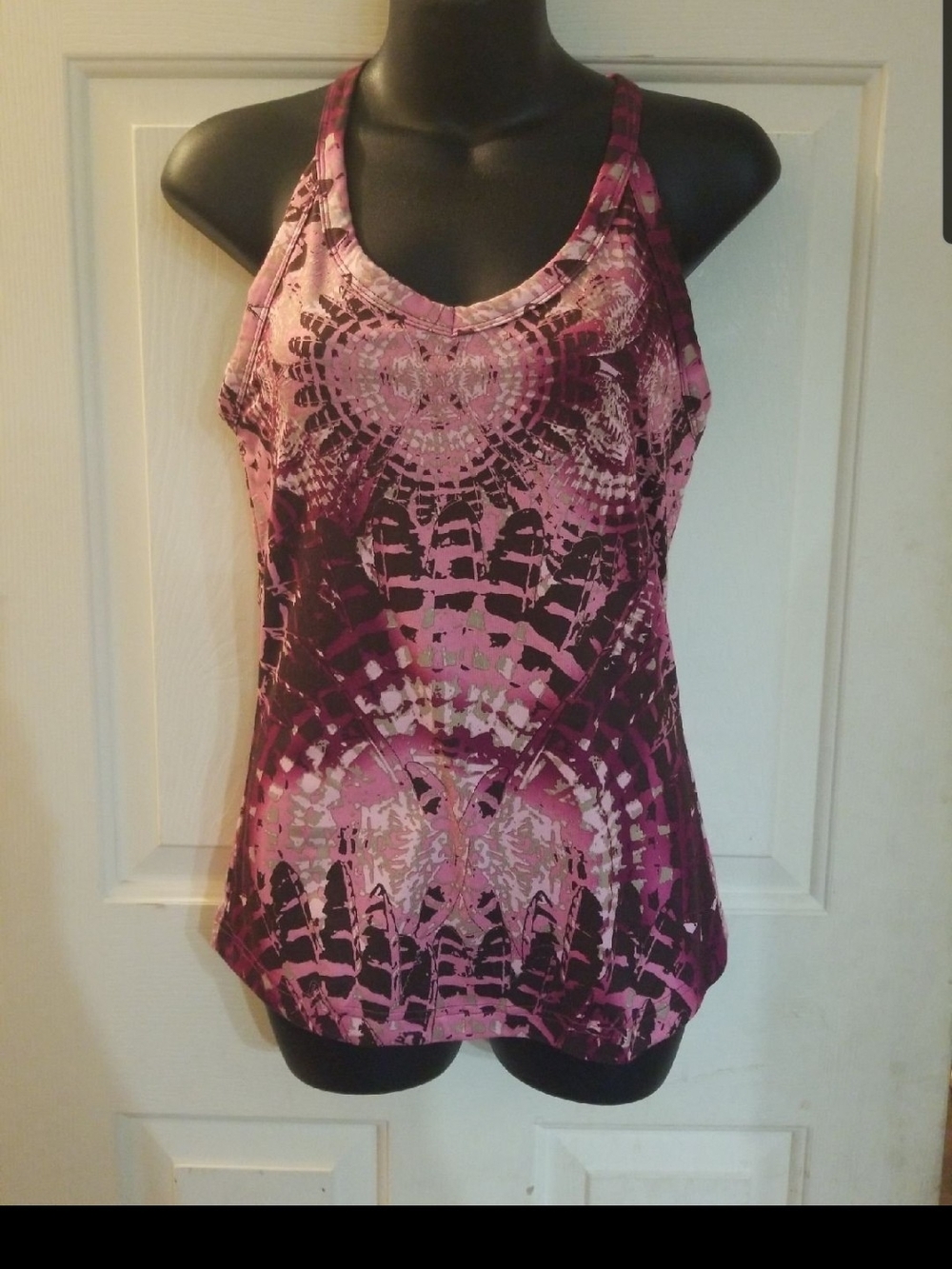 Danskin Purple & Pink Printed Racerback Tank